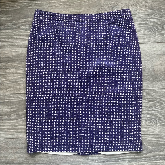 Tory Burch Purple White Spring Career Professional Brunch Pencil Skirt Size 10 - Picture 1 of 6